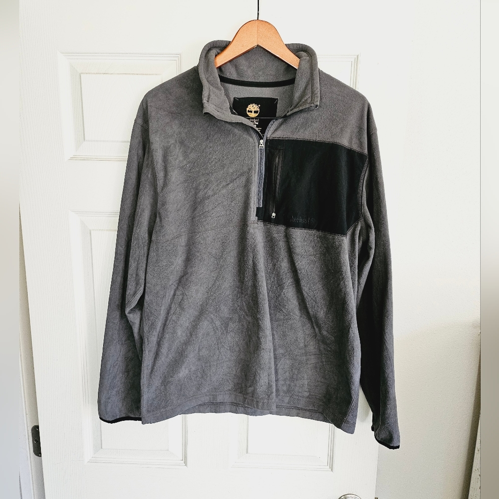 Timberland XL Fleece Jacket Gray Excellent Condition